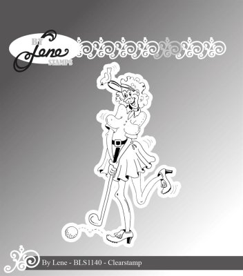 By Lene Clearstamps - Happy Ladie Golf Player 