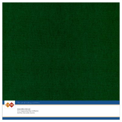 Card Deco Cardstock Linen 10 pack 12x12 - Christmas Green