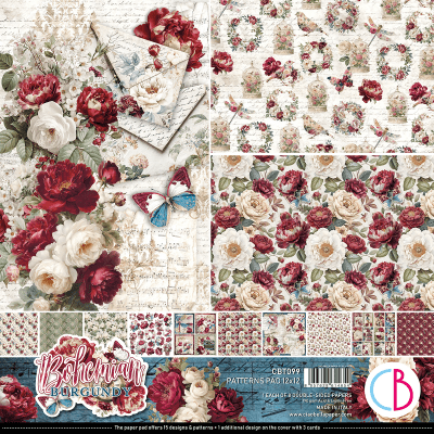 Ciao Bella 12x12 Paper Pad - Bohemian burgundy