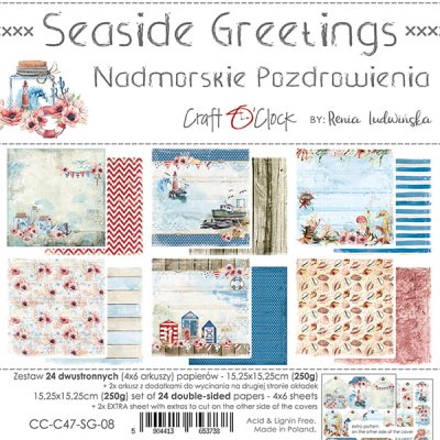 Craft O Clock Paper set 6x6 - Seaside Grettings