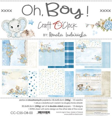 Craft O Clock 12x12 Paper Set - Oh Boy