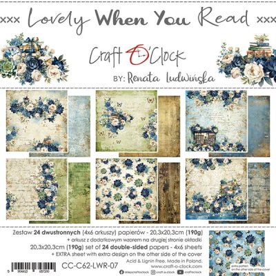Craft O Clock 8x8 Paper Pad - Lovely when you read 
