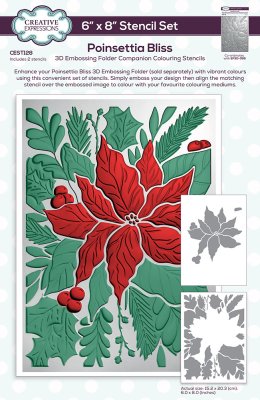 Creative Expreessions Companion Colouring Stencil Poinsettia Bliss 
