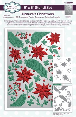 Creative Expreessions Companion Colouring Stencil Nature´s Christmas 