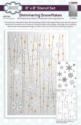 Creative Expressions Companion Colouring Stencil Shimmering Snowflakes 