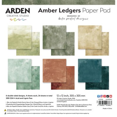 Arden Creative 12x12 Paper Pad - Amber Ledgers Solids