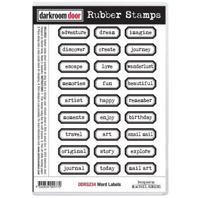 Darkroom Door Rubber Stamp Set - Word Labels