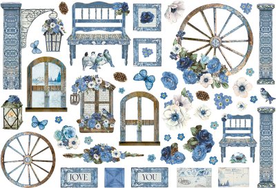 Stamperia Ephemera Die Cuts - Blue Land