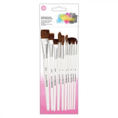 Artiste Watercolour Paint Brush Set - 10 pcs