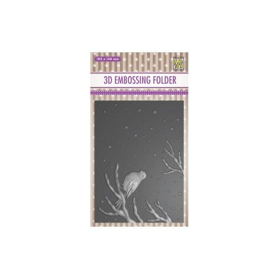 Nellie Snellen 3D Embossingfolder - Bird on Branch 
