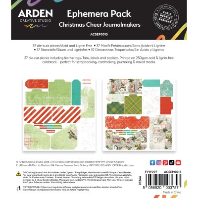 Arden Creative Journalmakers Ephemera Pack - Christmas Cheer