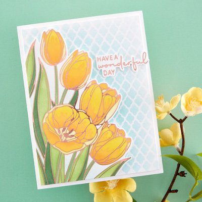 Spellbinders Glimmer Hot Foil Plate & Die Set - Wonderful Tulips 