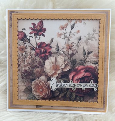 4 motivbilder på papper 12x12 inch - Blommor