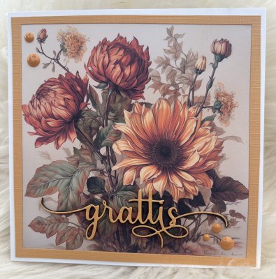 4 motivbilder på papper 12x12 inch - Solrosor