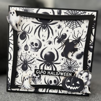 4 motivbilder på papper 12x12 inch - Läskigt 1