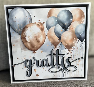 4 motivbilder på papper 12x12 inch - Ballonger 