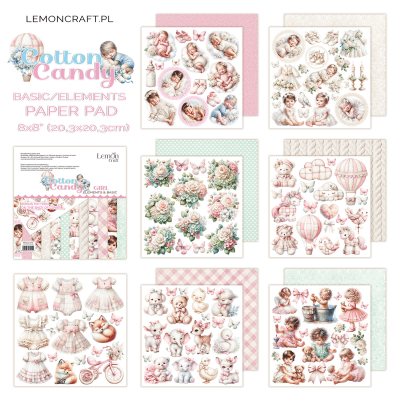 Lemon Craft 8x8 Elements Paper Pad - Cotton Candy Girl