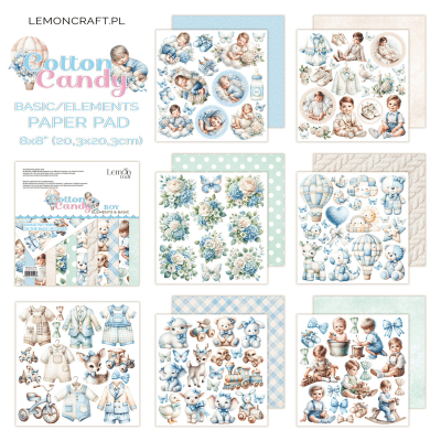 Lemon Craft 8x8 Elements Paper Pad - Cotton Candy Boy