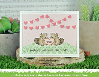 Lawn Fawn Dies - Heart Garland Backdrop: Landscape