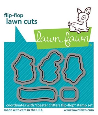 Lawn Fawn dies - Coaster critters flip-flop