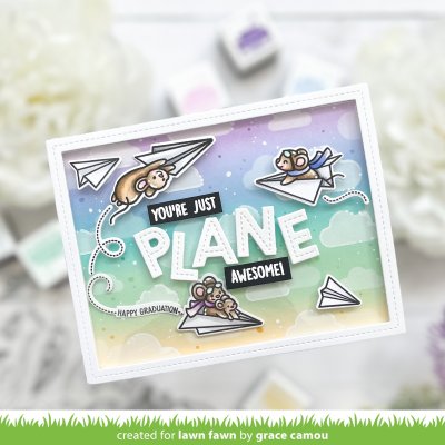 Lawn Fawn Stamps - Just Plane Awesome Sentiment Trails