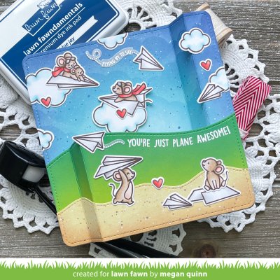 Lawn Fawn Stamps - Just Plane Awesome Sentiment Trails