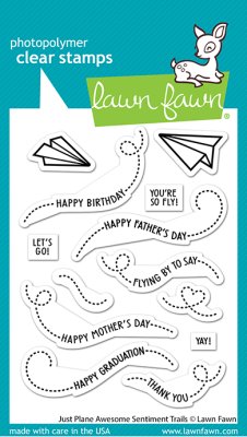 Lawn Fawn Stamps - Just Plane Awesome Sentiment Trails
