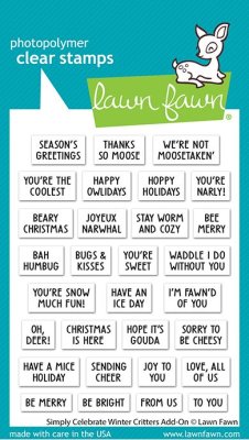 Lawn Fawn Stamps - Simply celebrate winter critters add-on