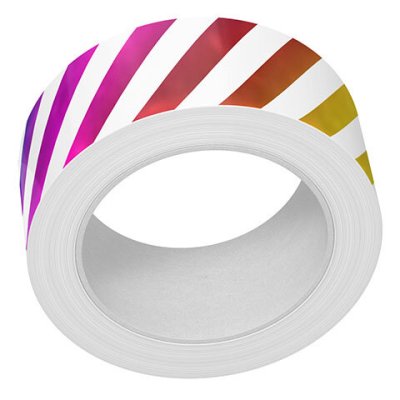 Lawn Fawn Washi Tape - Diagonal Rainbow Stripes Folied