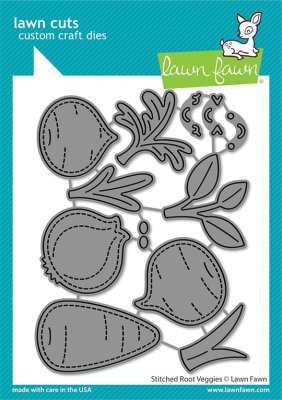 Lawn Fawn Dies - Stitched root veggies