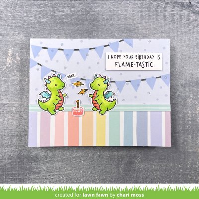 Lawn Fawn Stamps - Little dragon flip-flop