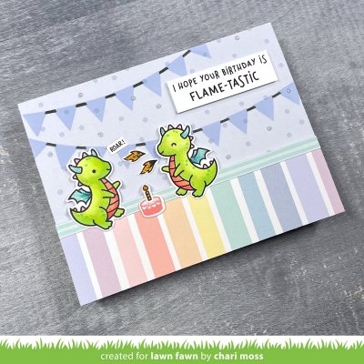 Lawn Fawn Stamps - Little dragon flip-flop