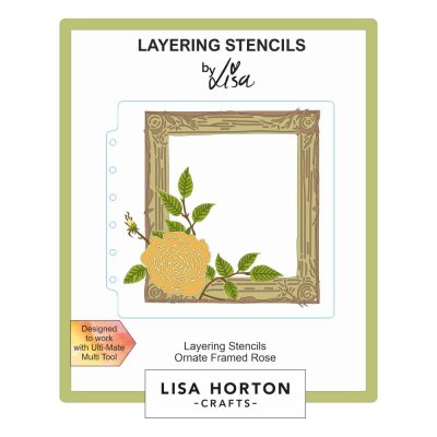 Lisa Horton Crafts Layering Stencils 6x6 inch - Ornate Framed Rose