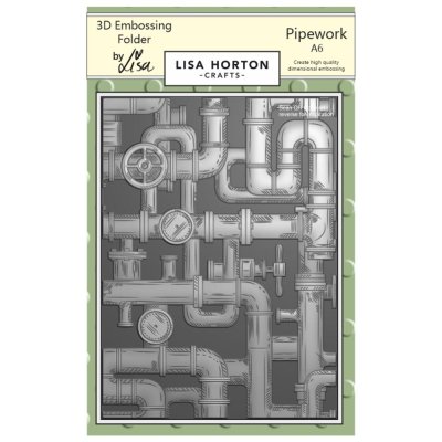 Lisa Horton Embossing Folder A6 - Pipework