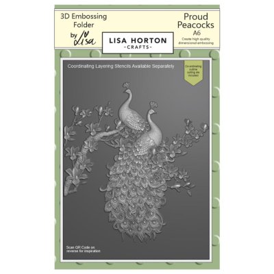 Lisa Horton Crafts A6 Embossing Folder And Die - Proud Peacocks