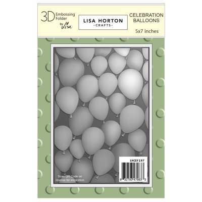 Lisa Horton Crafts 3D Embossing Folder 5x7 inch - Celebration Balloons