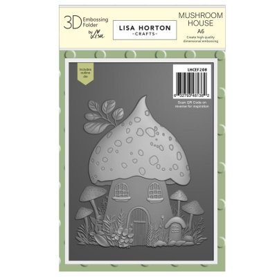Lisa Horton Crafts A6 Embossing Folder And Die - Mushroom House