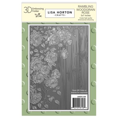 Lisa Horton Embossing Folder 5x7 inch - Rambling Woodgrain Rose