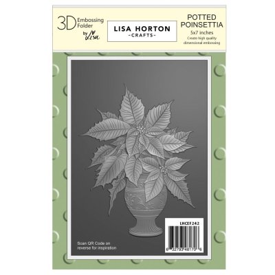Lisa Horton Embossing Folder 5x7 inch - Potted Poinsettia