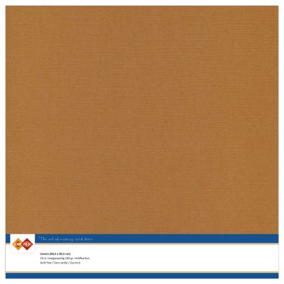 Card Deco Cardstock Linen 10 pack 12x12 - Coffee Brown