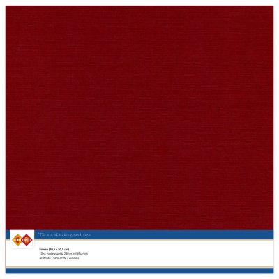 Card Deco Cardstock Linen 10 pack 12x12 - Burgundy