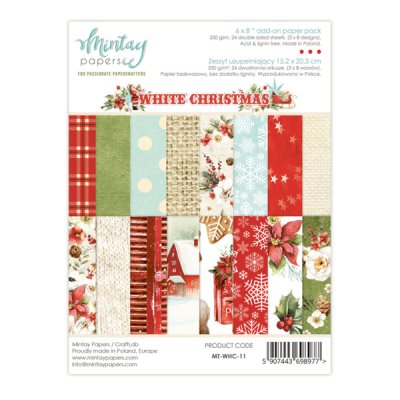 Mintay Papers 6x8 Add-On Paper Pad - White Christmas