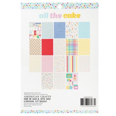 Pebbles 6x8 Paper Pad - All The Cake With Gold Foil