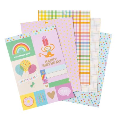 Pebbles 6x8 Paper Pad - All The Cake With Gold Foil