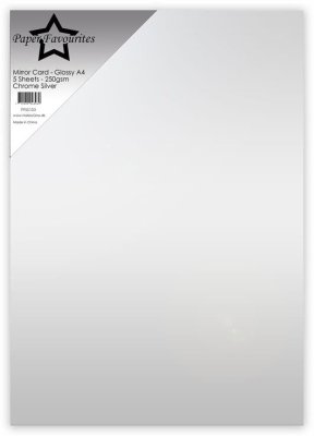  Paper Favourites Mirror Card Glossy - Chrome Silver