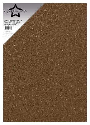 Paper Favourite A4 Glitter Cardstock - Antique Brass