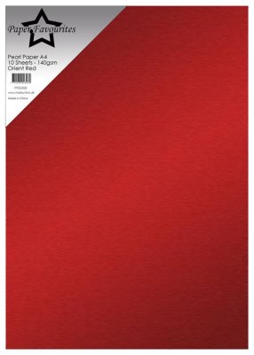Paper Favourites Pearl Paper 140gsm - Orient Red