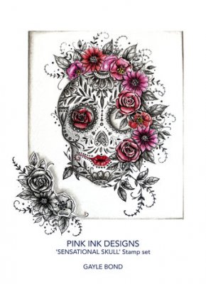 Pink Ink Designs Clear Stamps - Sensational Skull A5