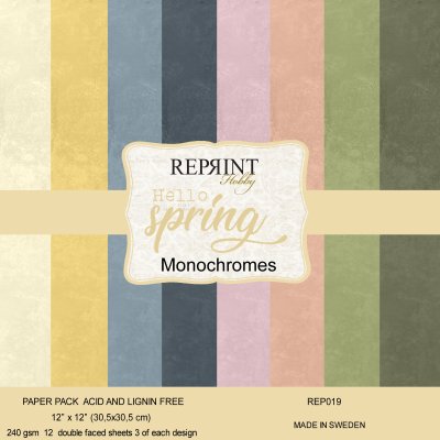 Reprint 12x12 Paper Pack - Hello Spring Monochromes 