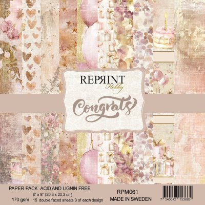 Reprint 8x8 Paper Pack - Congrats 